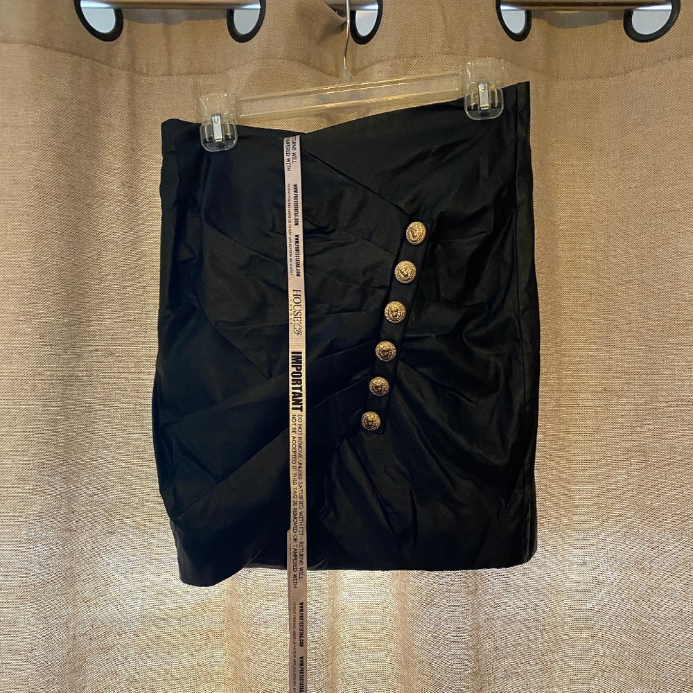 House of CB London Black Leather Skirt